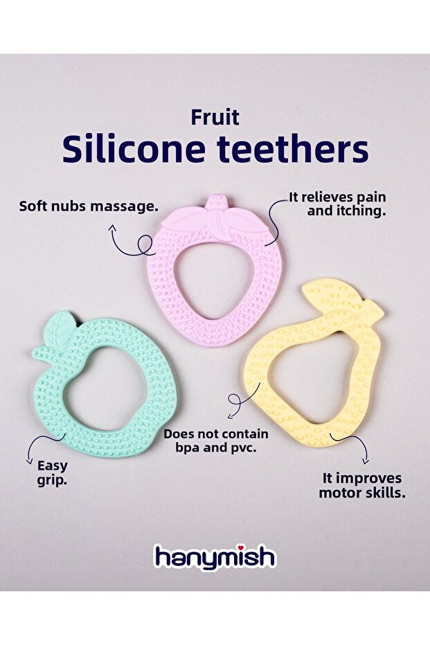 Fruit Patterned Silicone Teether - 6