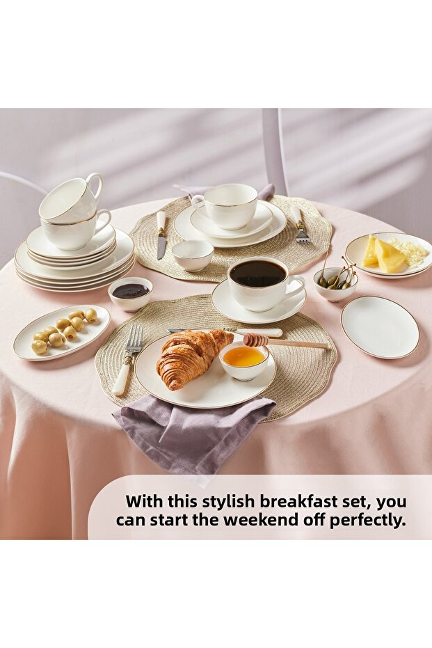 Marcelo Gold Sada nádobí a nádobí pro 6 osob 26dílná sada Geschirrset Frühstücksset - 4
