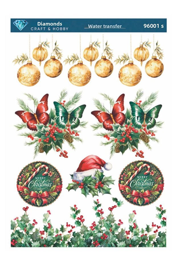 Diamond Water Transfer Paper Sl0096 25X35Cm - New Year