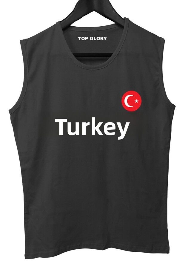 Turkey Printed Sleeveless Athlete T-Shirt Tank Top Athlete Fitness Athlete