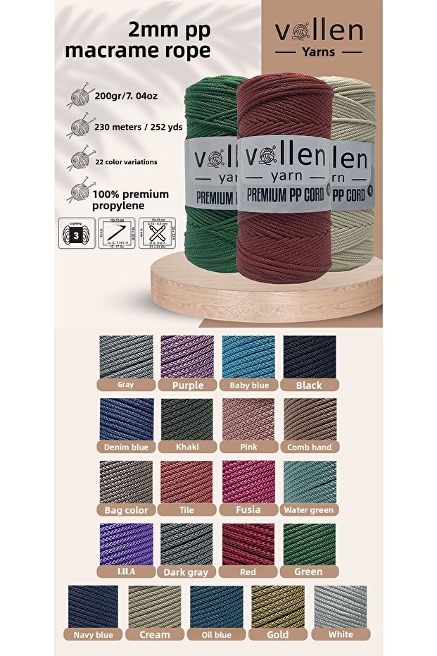 سلسلة مكرامية بوليستر 400 جرام، مجموعة 2 مم مكونة من قطعتين، سلسلة مكرامية، سلسلة توصيل، سلسلة حقيبة، 460 متر - 2