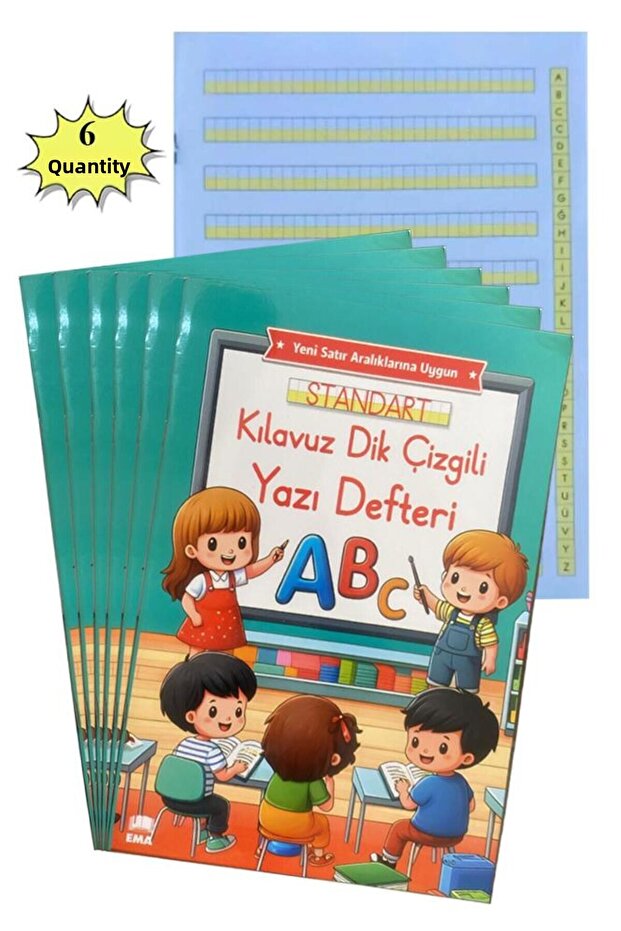 New Curriculum Fine Writing Notebook A4 19x27 cm 24 Sheets 6 Pieces Standard Guide Language Lined Writing Notebook