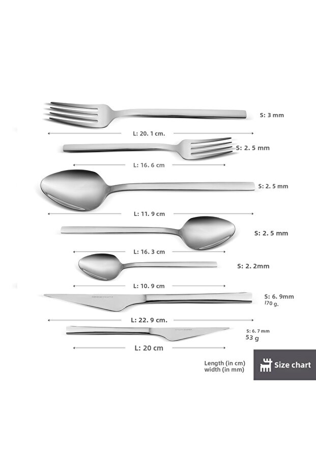 Cedar Elegance Besteckset für 12 személyes, 84 személyes - Hochwertiges 18/10 rostfreies - 3