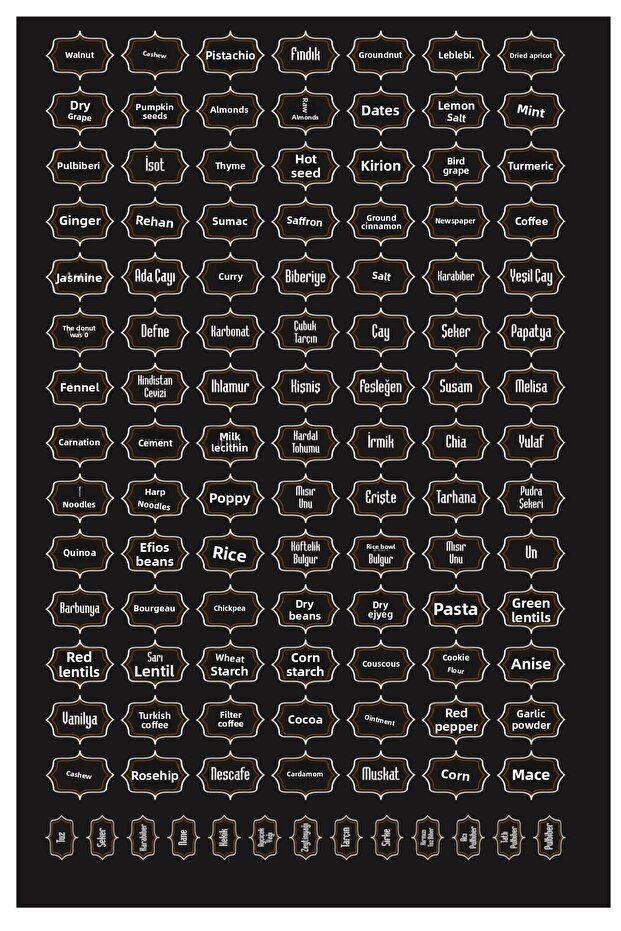 111 قطعة من المكسرات - التوابل - ملصق جرة البقوليات - ملصق - 1