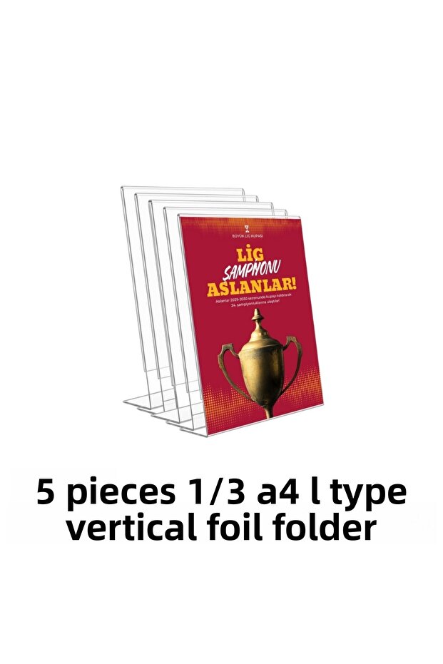 1/3 A4 L نوع قاعدة تغليف عمودية - 5 قطع | وعاء شفاف | - | إنه ليس مقاس A4! |