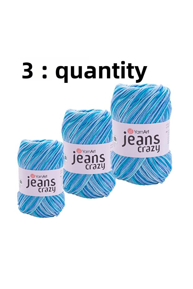 Yarn Art Jeans Crazy Knitting Yarn 8212 Punch Yarn 3-Pack