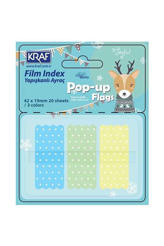 Pop-up Adhesive Transparent Film Index Polka Dot 3 Colors X 20 Sheets 42x19mm