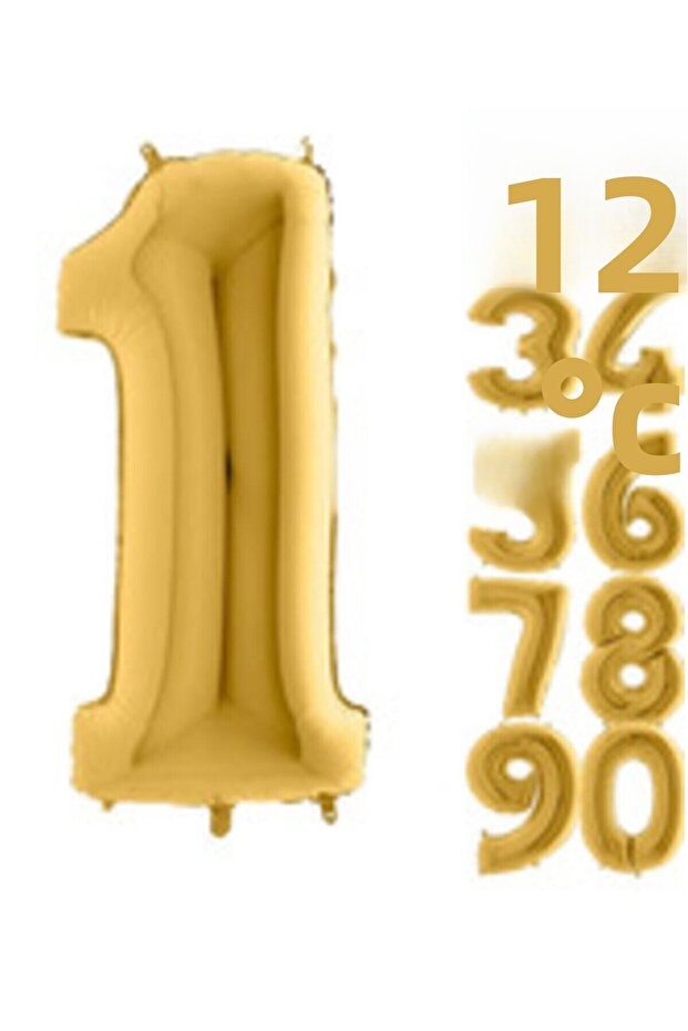80 Cm Foil Balloon Number 1 Gold Color
