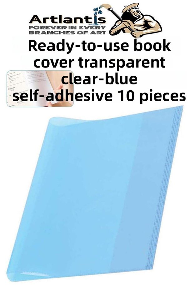 Blue Transparent Frosted Book Cover - 10 Stück, Verstellbar, Selbstklebend, Klettverschluss