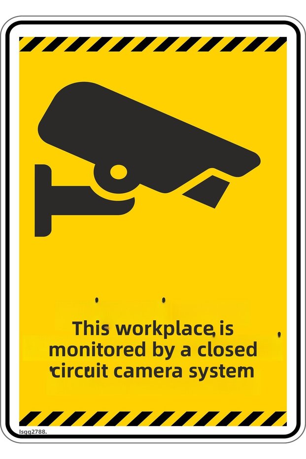 15X20Cm/Phosphor Composite/This Workplace Is Being Monitored by a Closed-Circuit Television Camera System/V3-2