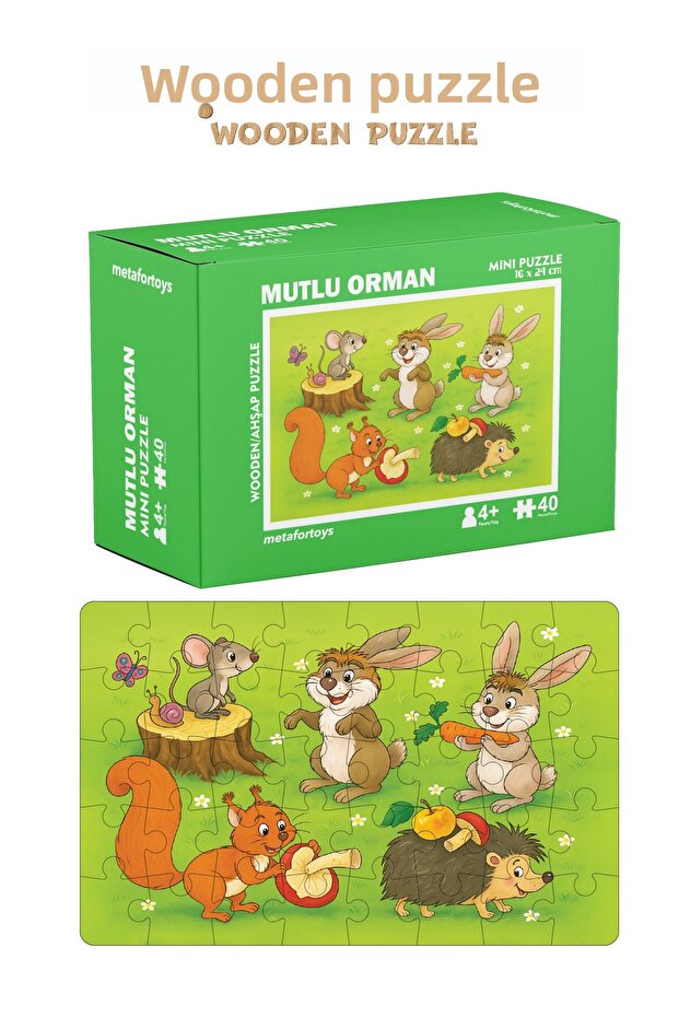 Wooden Happy Forest Mini Puzzle | 40 Pieces 4+ Years Old