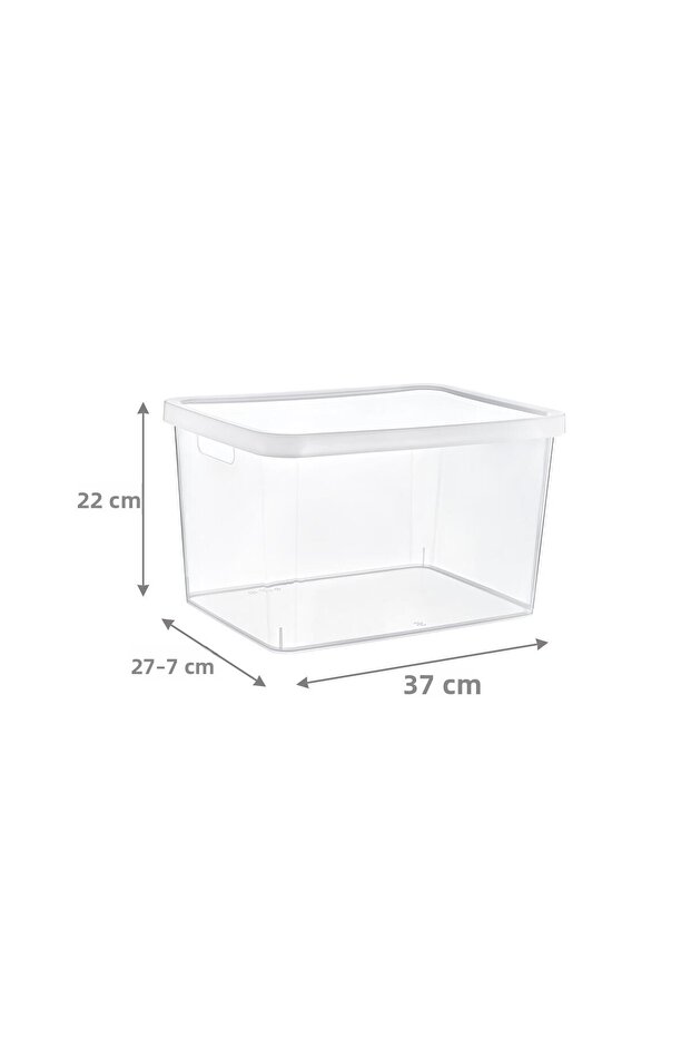 Set of 4 Stafi Multi-Purpose Box with Lid Transparent 18 Lt - 2