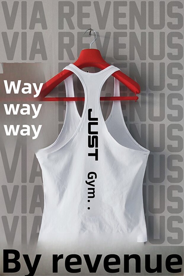 Just Gym Front and Back Printed Tank Top Sports Tank Top
