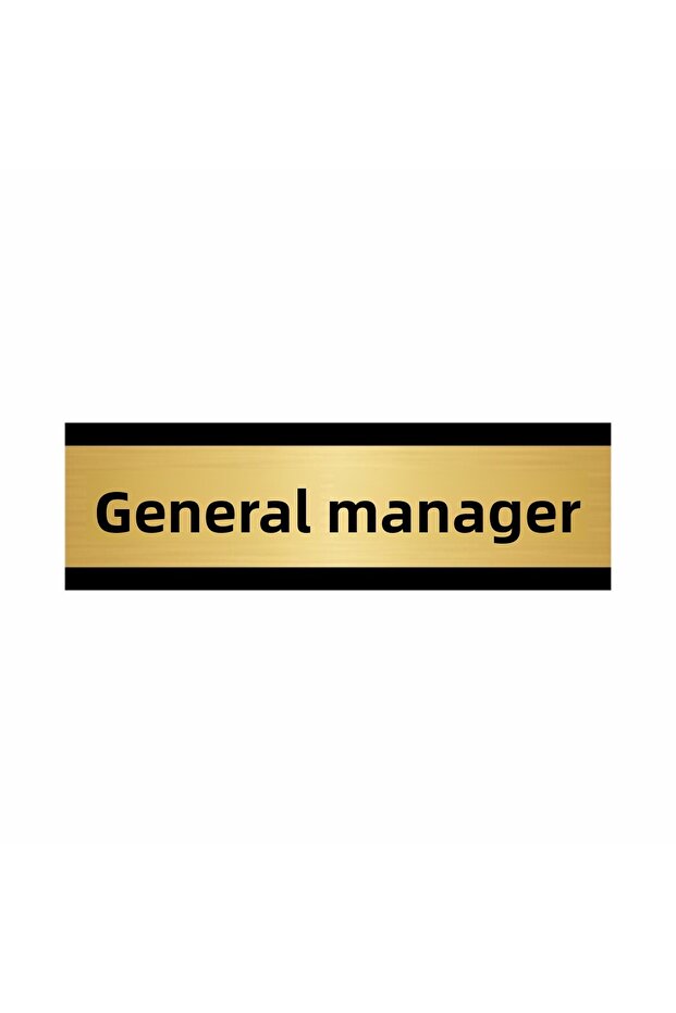 General Manager 7X20Cm Gold Color Metal Directional Sign