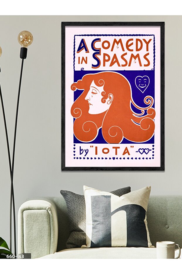 A Comedy in Spasms Written One Piece Black Wooden Framed Painting