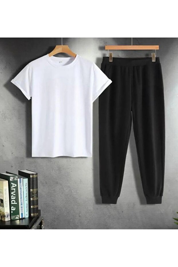Unisex Tracksuit Set - Crew Neck T-Shirt & Jogger Sweatpants