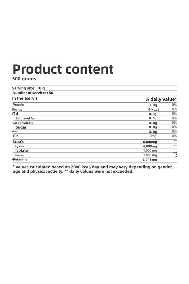 Bcaa Powder 500gr - 2