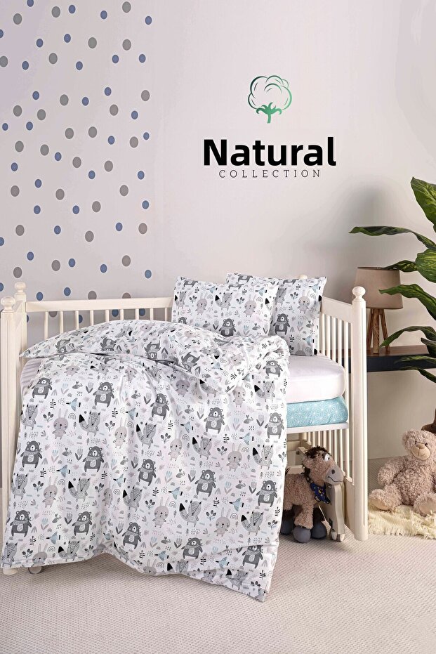 Baby Duvet Cover Set, Liquid Proof Mattresses, Elastic Sheets, Zippered, 100% Cotton
