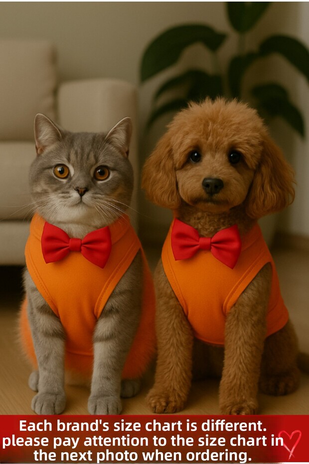 Cat Dog Bow Tie Undershirt