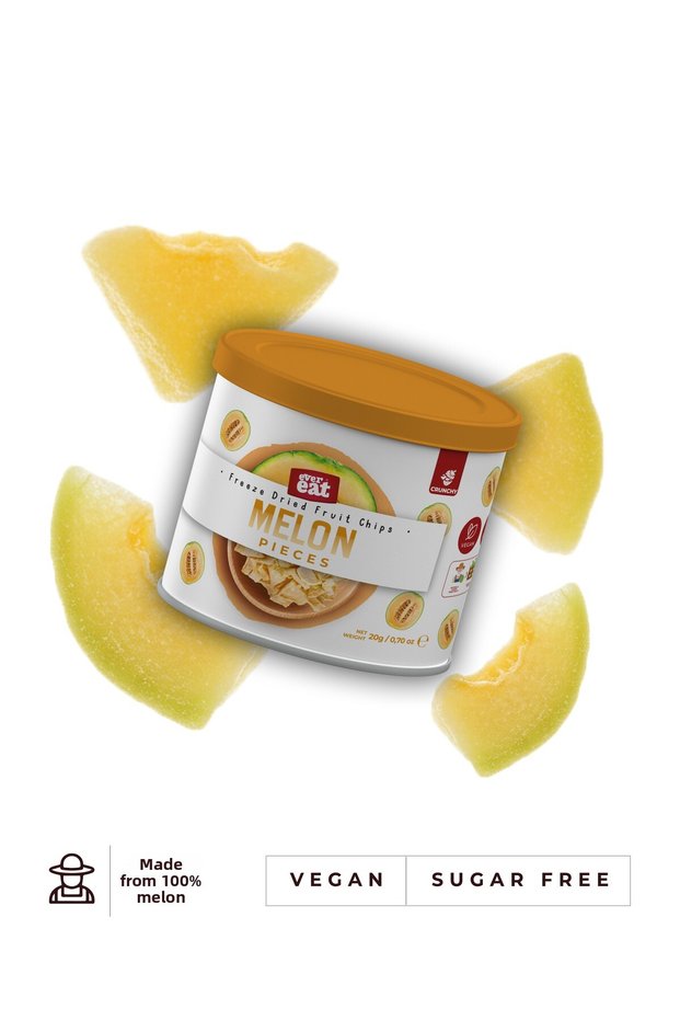 Teneke Melon Dried Fruit Chips Premium - Freeze Dried Crispy Melon