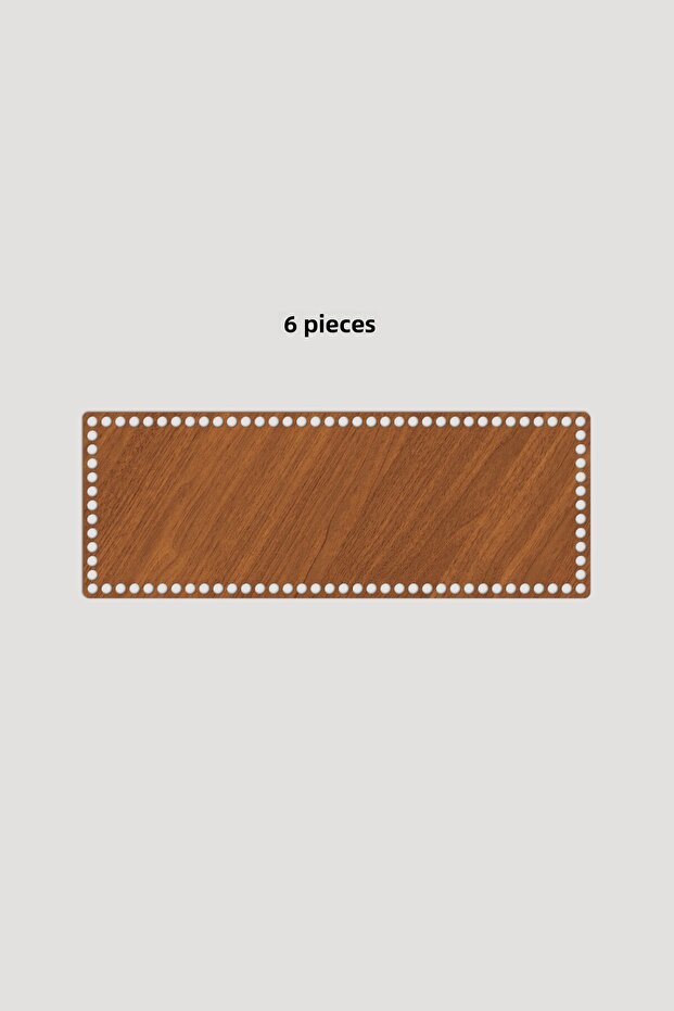 Wooden Rectangular Basket Tray Base 12X20 cm 6 Pieces Walnut 3mm