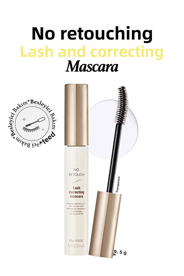 Nourishing Transparent Mascara Containing Keratin and Collagen No Retouch Lash Correcting Mascara
