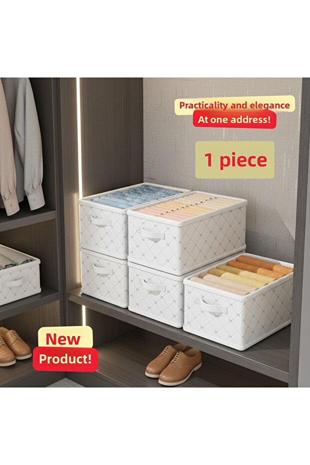 1 Piece Bowknot Patterned Closet Organizer Foldable Clothing Storage Box 45X25X20 cm