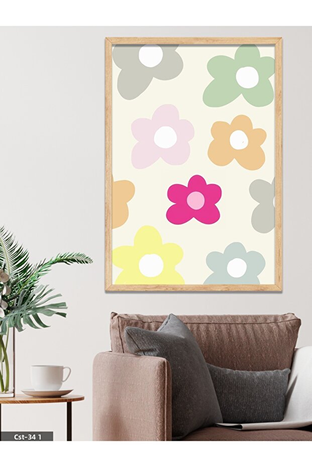 Colorful Flowers One Piece Wooden Framed Painting