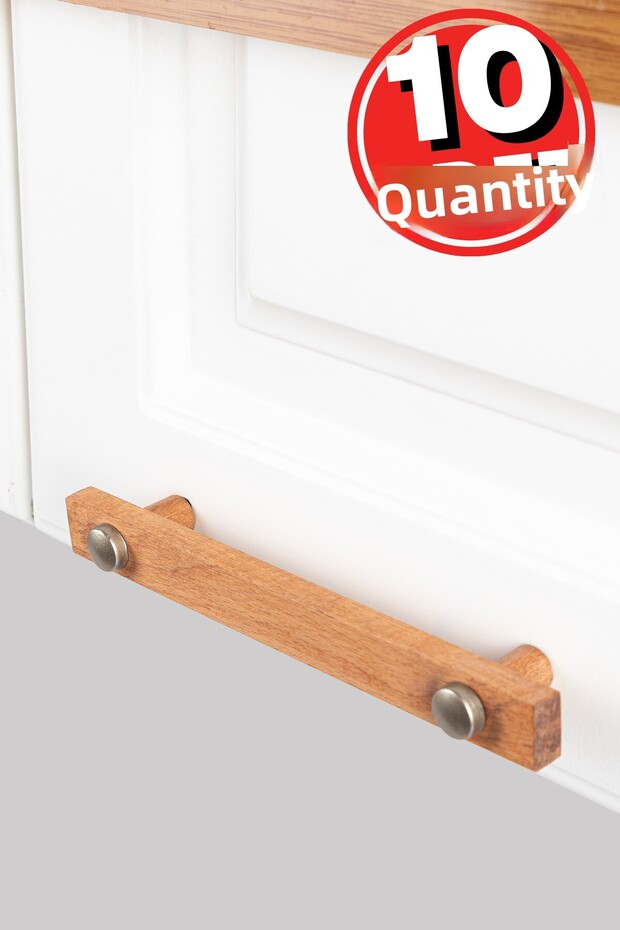 Cabinet Handles, 10 Pieces - 320 Mm (32 CM) - Natural Wooden Handles, Drawer Handles, Kitchen Cabinet Handles