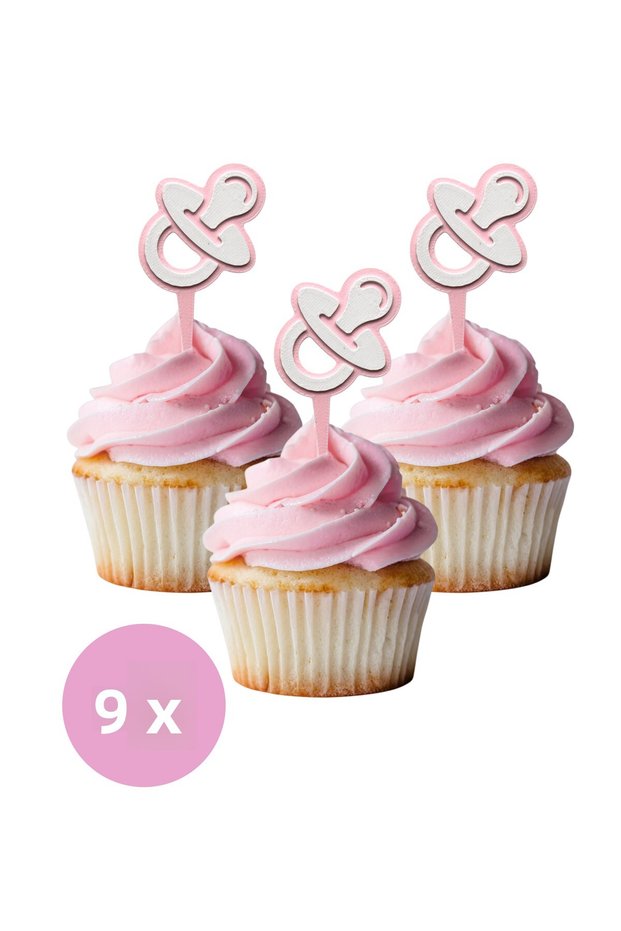6 Pieces Pink Baby Girl Cupcake Ornament (Baby Girl Babyshower) - Quality Material