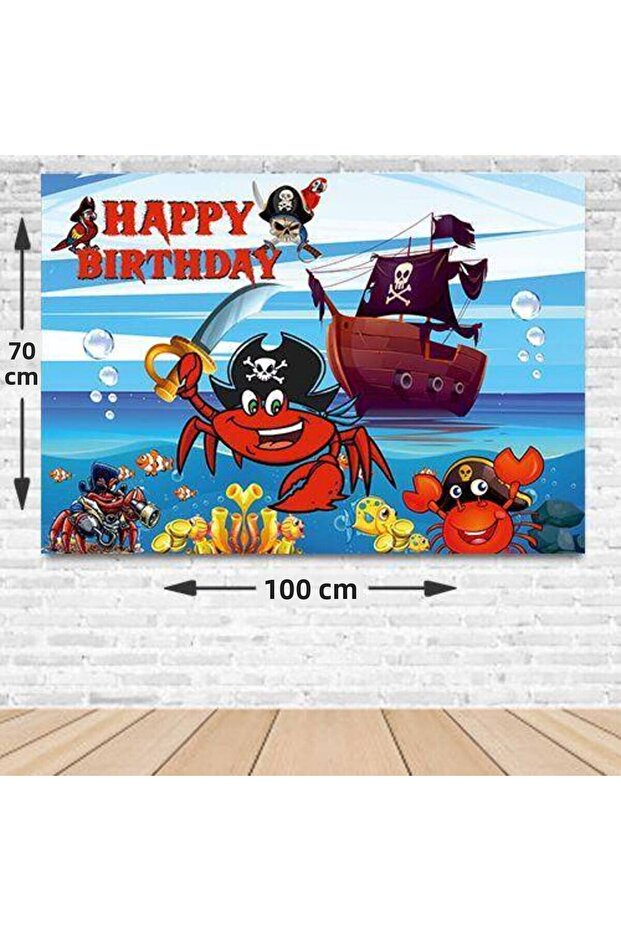 Pirate Crab Birthday Banner 70*100 cm