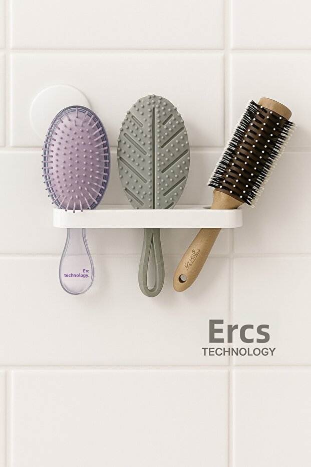 Adhesive Comb Rack for Shower Cabin and Bathroom Waterproof No Drilling Installation 3 Compartments