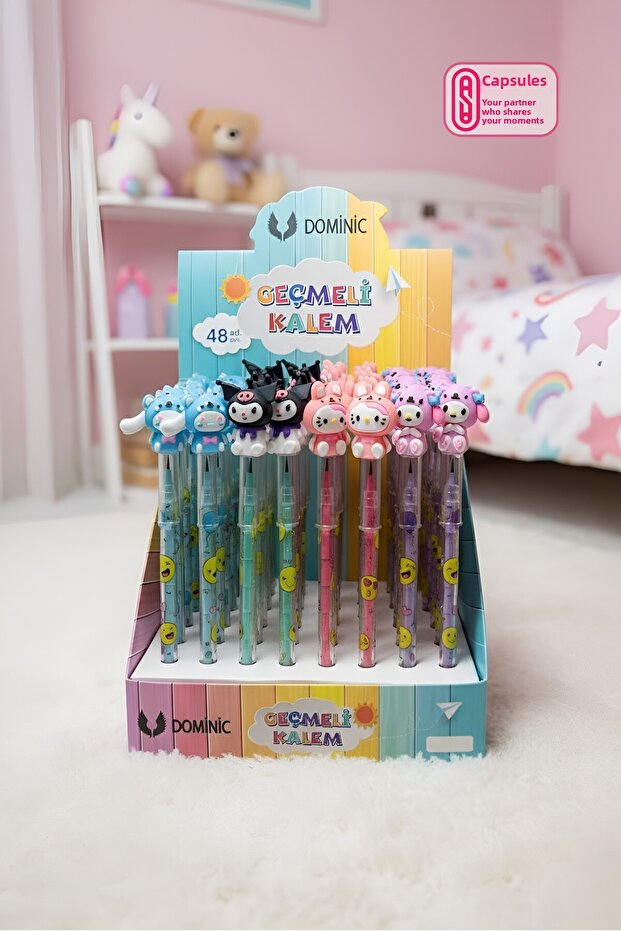 4-Piece Egg-Laying Pen Set – Hello Kitty, Kuromi, My Melody, and Cinnamoroll