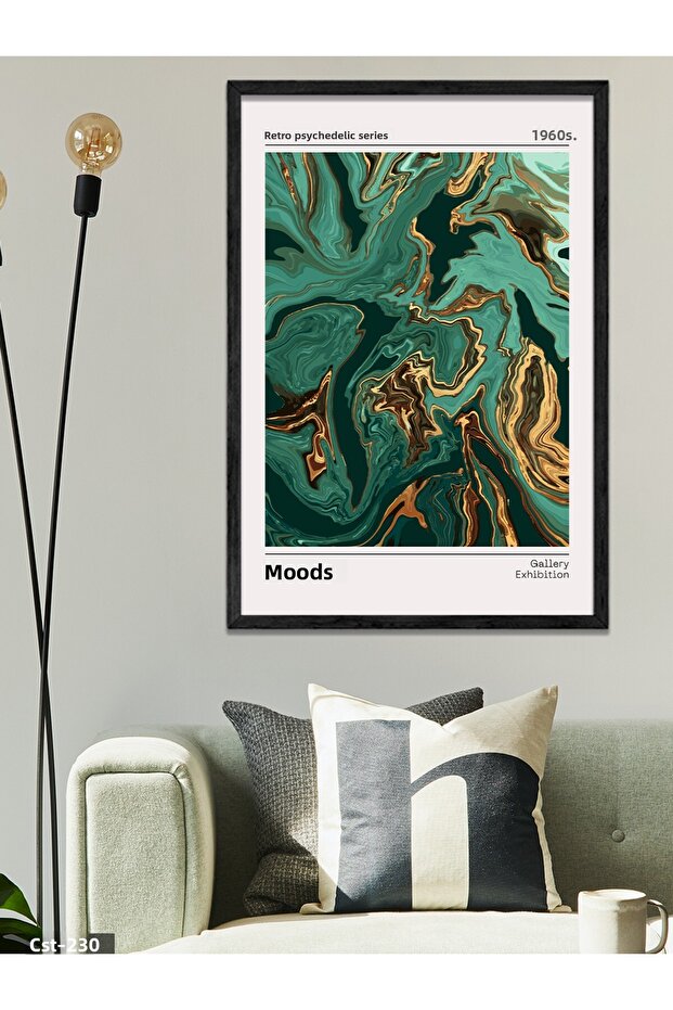 Retro Psychedelia Series Mood One Piece Black Wooden Framed Painting