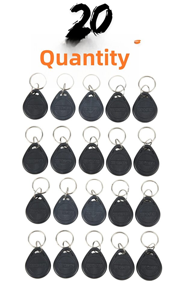 20 Pcs Chip Key Keyfob Token Bead Keychain for Building Entrance Doors Smart Lock