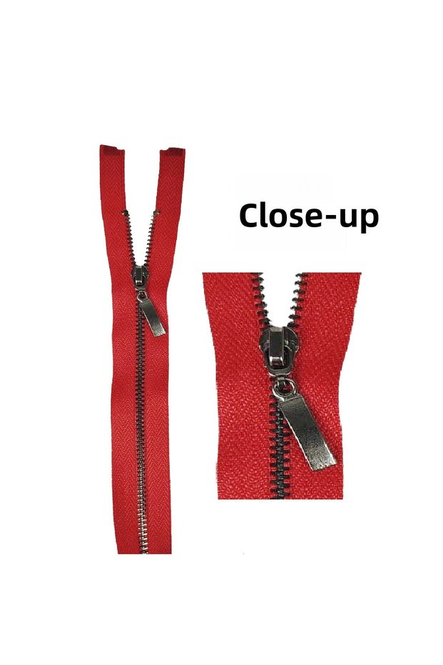 Zipper Metal Teeth Red 55.5 cm 1 Pcs Textile Design and Repair Material F-703