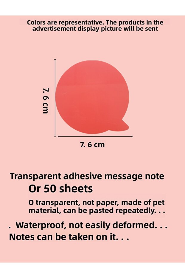 مذكرة ورقية لاصقة ملونة شفافة Postit 12 - 2