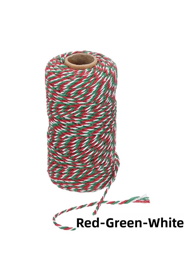 Gift Wrapping, Packing Twine, Martenitsa, DIY Twine, 200 Meters (Twine Baker), Red-Green-White