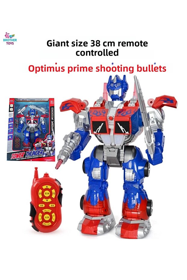 Remote Control Giant Size Optimus Prime Bumble Bee Transformer Bullet and Disc Throwing Toy Robot