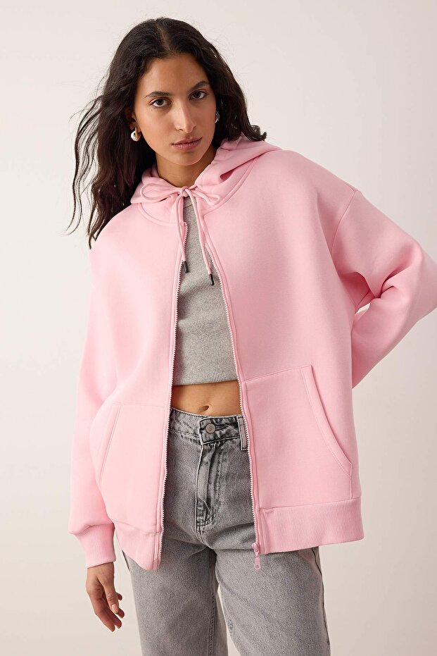 Açık Pembe Örme Sweatshirt TWOAW24SW00188 - 1