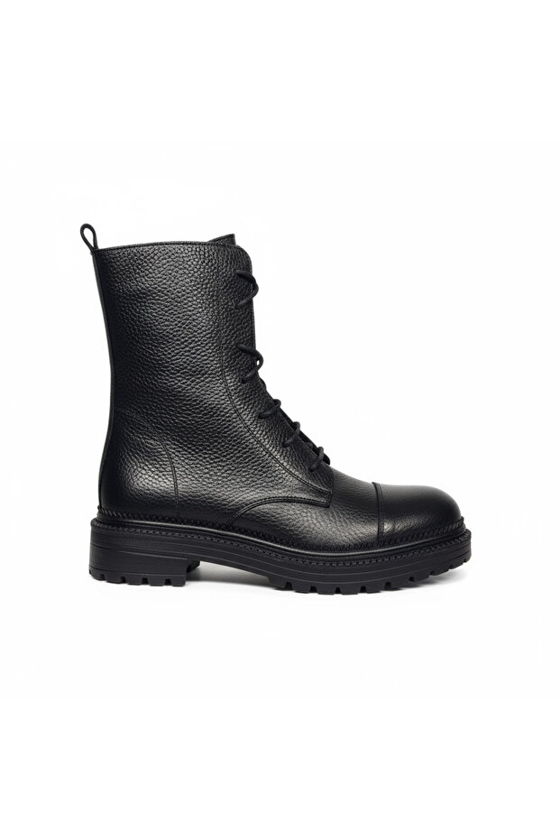 Size 35-43 Women's Lace-Up Side Zipper Casual Boots Laguna Black