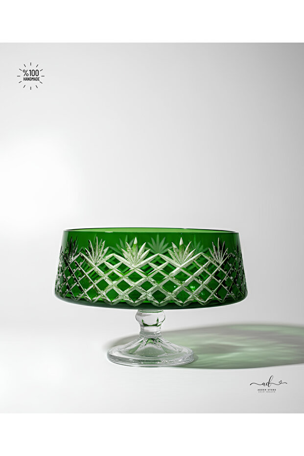 قطع ديكور مصنوع يدويًا وعاء سوفرا أخضر - 3