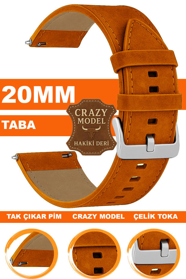 Crazy Leather Genuine Leather Watch Band Strap Compatible with 20mm Watches L10Hwc-20Mm