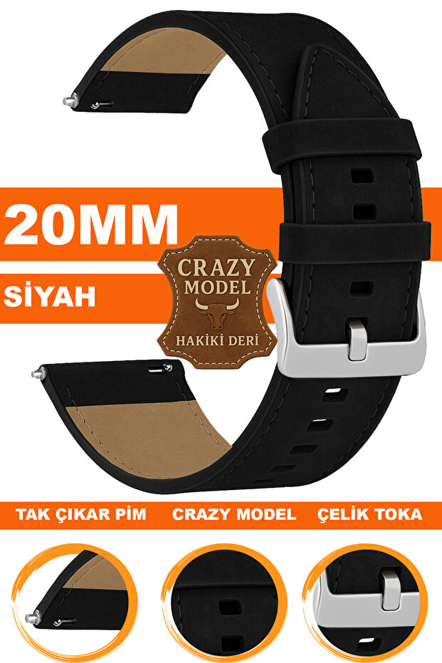 Crazy Leather Genuine Leather Watch Band Strap Compatible with 20mm Watches L10Hwc-20Mm