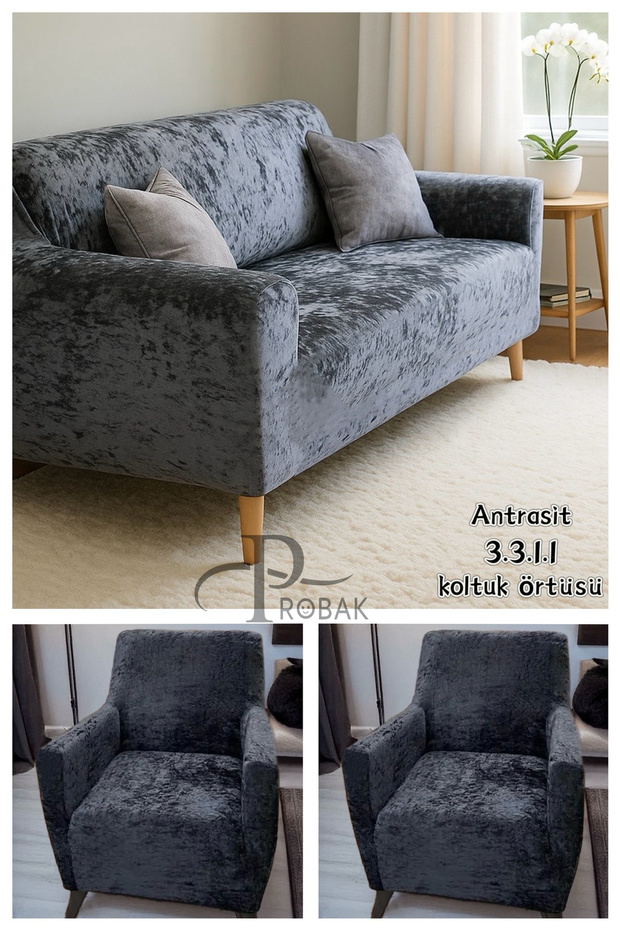 Velvet Elastic 3 3 1 1 Seat Cover Set | Sofa Cover | Sofa Bed Cover Case