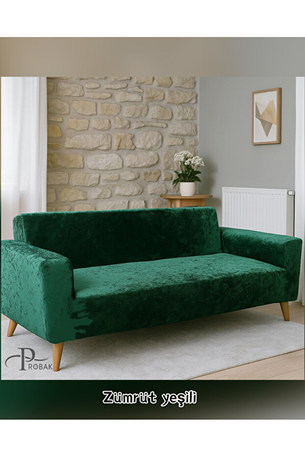 - Velvet Elastic 3 Seater Seat Cover | Sofa Cover | Sofa Bed Cover Case