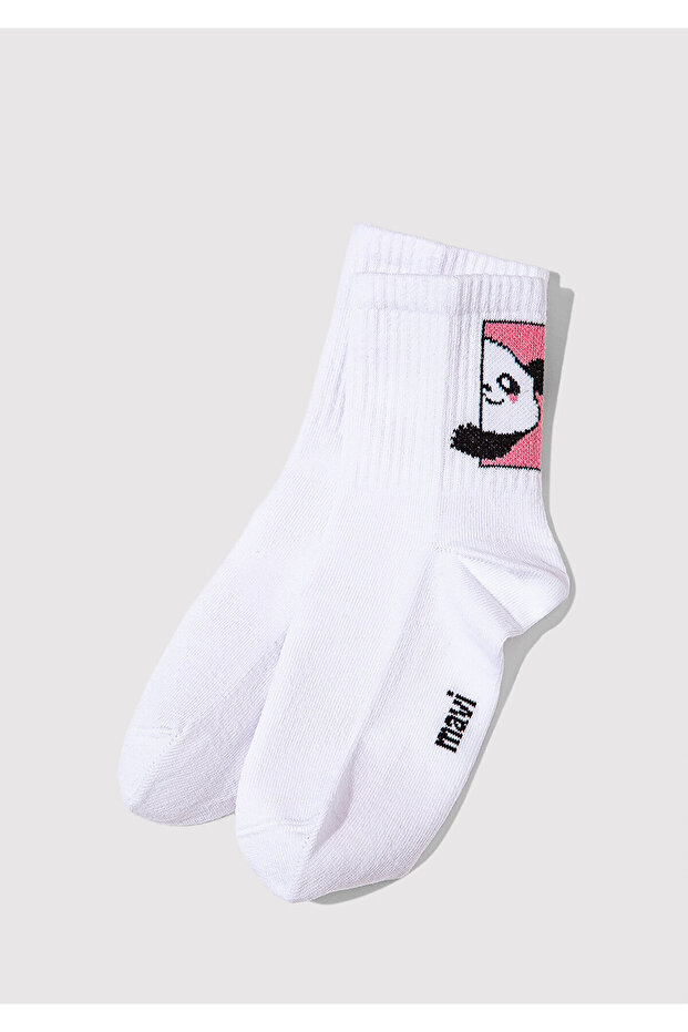 Panda Printed White Socks 1913533-620