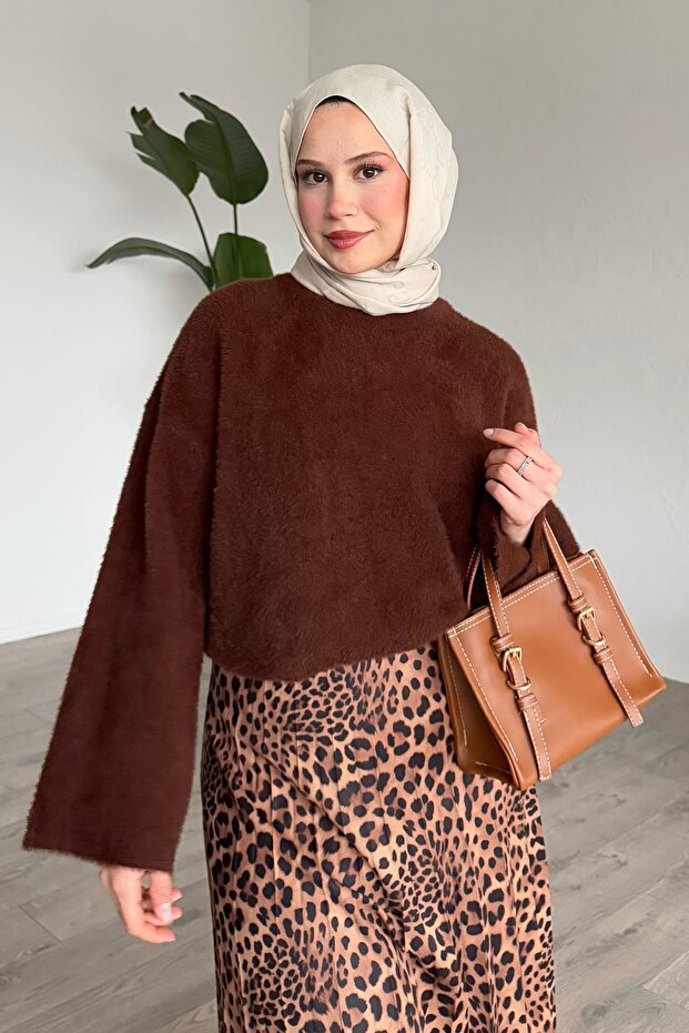 Fusta plisată cu model leopard - 2