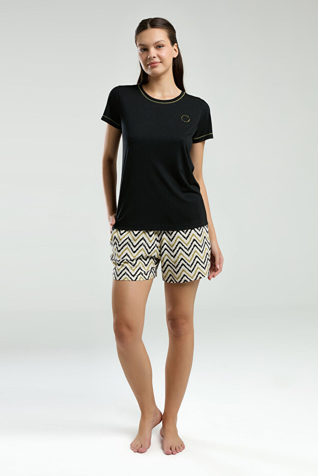 Kadın Siyah Şort Takım - 2