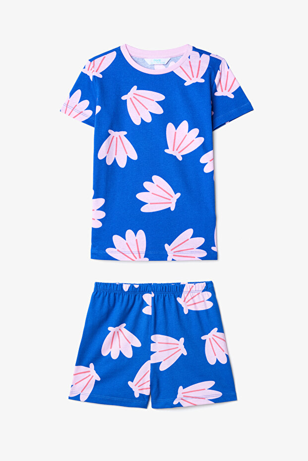 Kız Çocuk Shells Pamuklu 2li Çok Renkli Pijama Takımı - 2